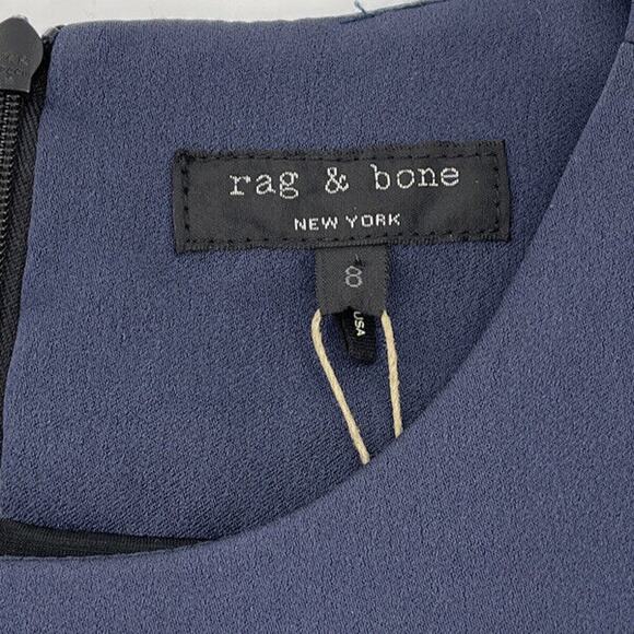 Rag & Bone Lyon Color Block Dress Womens 8 Black Blue Made In USA - Picture 4 of 8